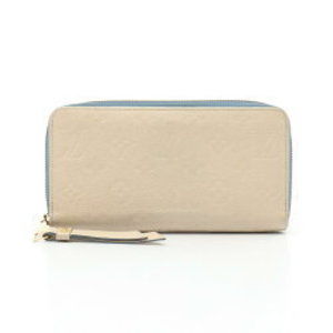 Louis Vuitton Zippy Wallet Empreinte Crme Bleu Jean Long Ivory White